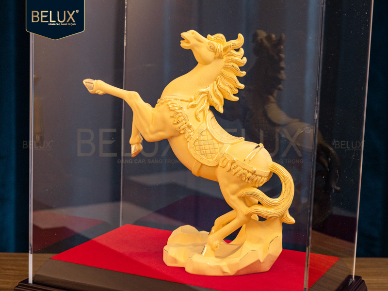 Tượng Ngựa dát vàng cát&nbsp;13x8x19cm